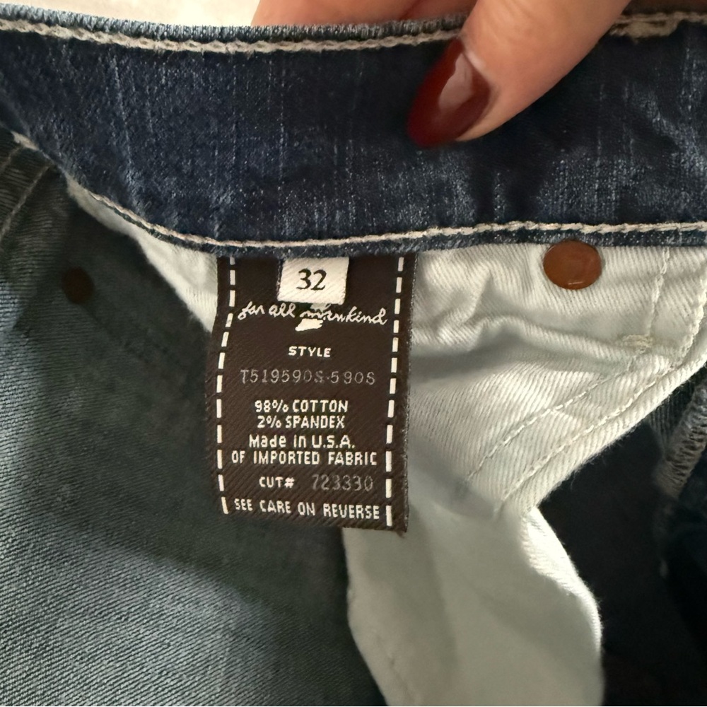 7 For All Mankind Bootcut Jeans Women Size 32 Medium Wash Stretch Denim - Picture 6 of 10